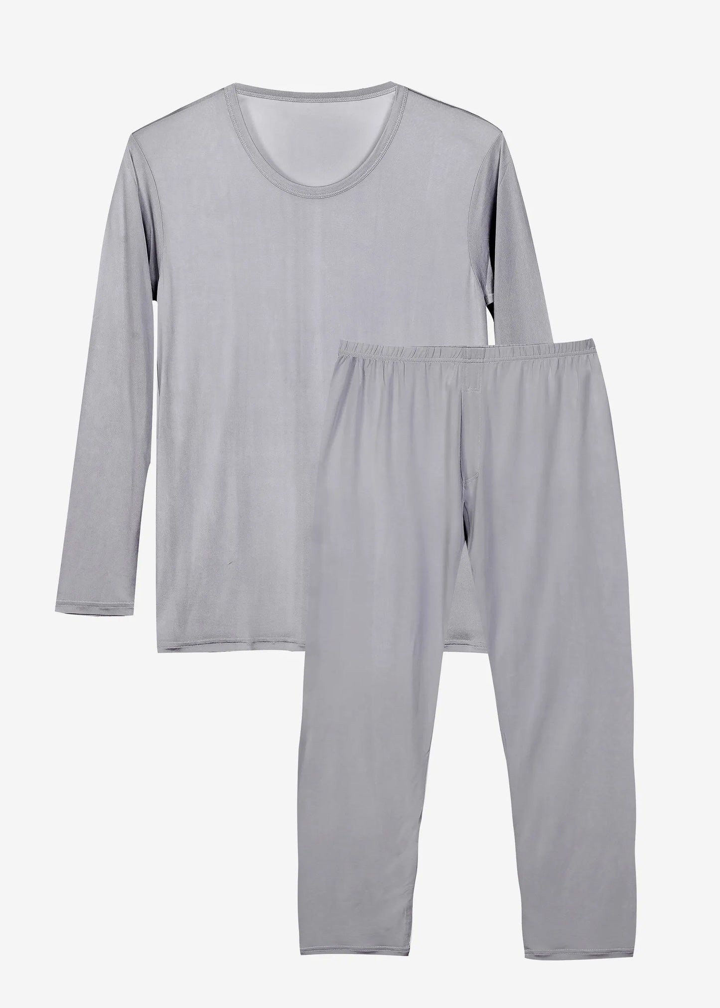 Ensemble de pyjamas tricotés en soie pour hommes Gris XL