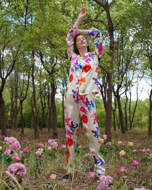 LILYSILK X Mika Ninagawa Ensemble pyjama Lily-Chrysanthemum M
