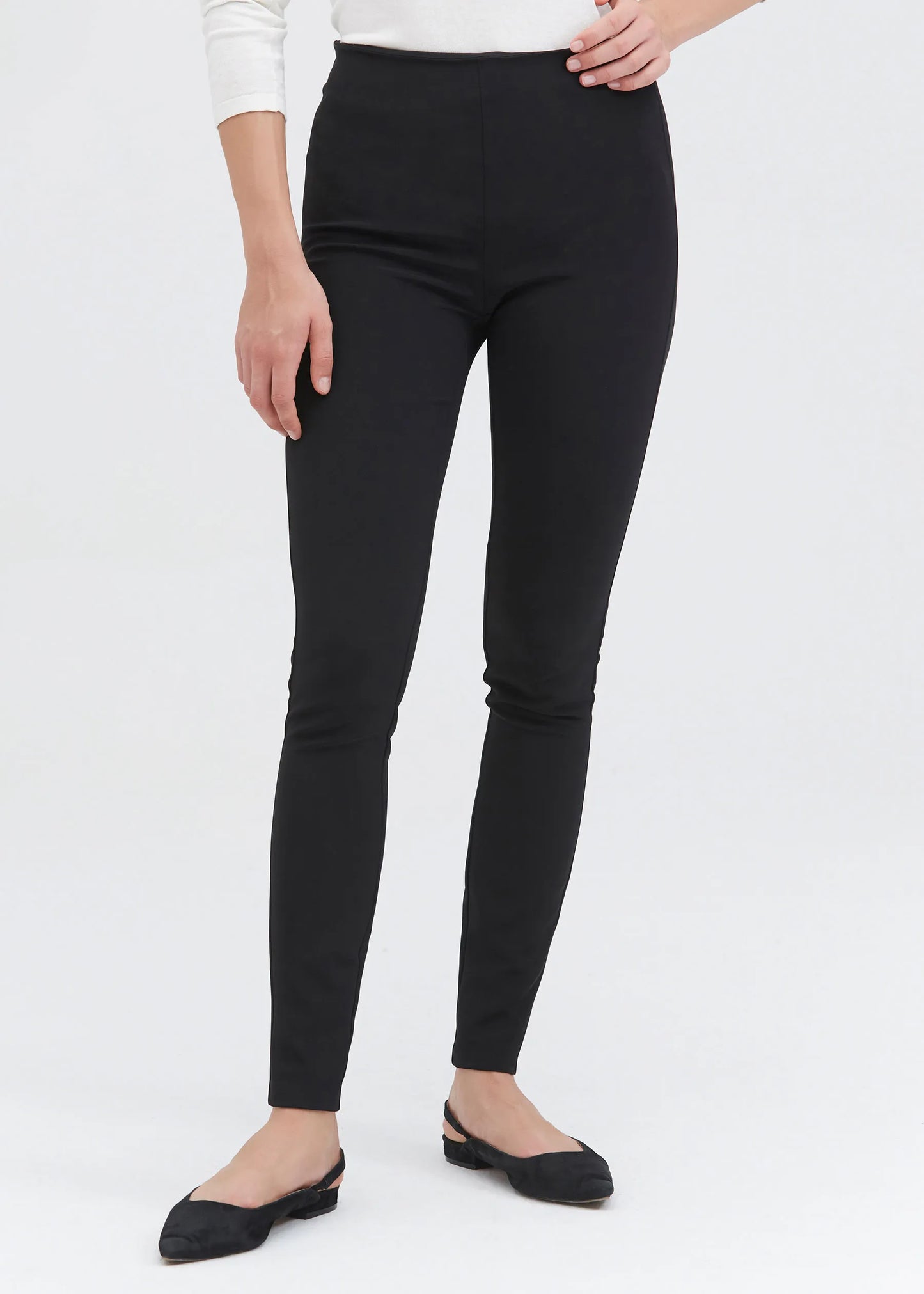 Pantalon Ajusté En Soie Noir 27